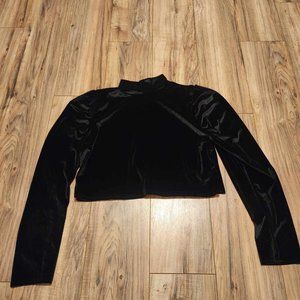 Boohoo Velvet Crop Top